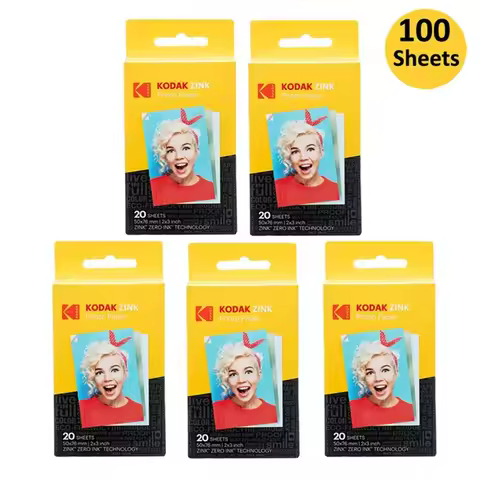 Original Kodak 2"x3" Premium Zink Photo Paper 20-100 Sheets Compatible with Kodak Smile, Kodak Step,
