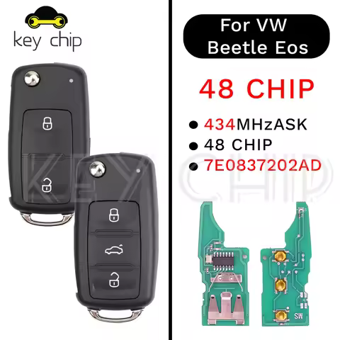 For VW Amarok Transporter T6 2018+ 7E0837202AD 2019 2020 2021 433mhz Remote Key Flip Remote Key 48ch