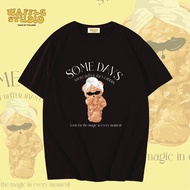 [ส่งฟรี 🔥 ] WS0297 เสื้อยืดโอเวอร์ไซส์ เสื้อยืดเกาหลี ผ้าคอตตอน100% เสื้อยืด WAFFLE STUDIO