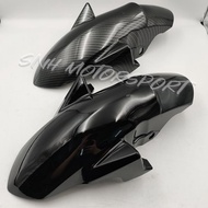 RAPIDO Custom Mudguard Front Fender Matgat Depan PNP Carbon SMX Black White - YAMAHA Y15 ZR V1 V2
