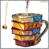 3d Painted Book Coffee Mug 11oz Glass Coffee Cupshaped Cup for Book Lovers, , Librarians & Writers