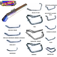 JCSJ | AUN Full Set Conical Big Blue Tip Free Silencer 2 in 1 | Exhaust Pipe Muffler | Motorcycle