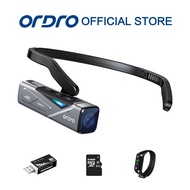 ORDRO EP7 4K Head-Mounted Video Camera 60FPS Camcorder FPV Wearable Vlogging Camera with Card Reader