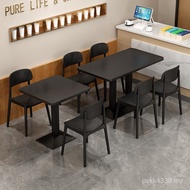 Combination Milk Tea Shop One Table Rectangular Table Chair Chair Burger Table Fast Food Four Desser