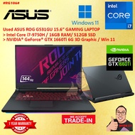 #RG106 USED ASUS ROG Gaming Laptop G531GU intel i7-9750H 16GB 512GB SSD NVIDIA GTX1660TI 6GB FULLHD 