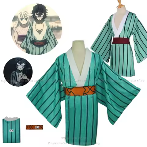 Season 2 Anime Gyutaro Shabana Cosplay Costume Giyuutarou Kimetsu no Yaiba Wig Daki Brother Japanese