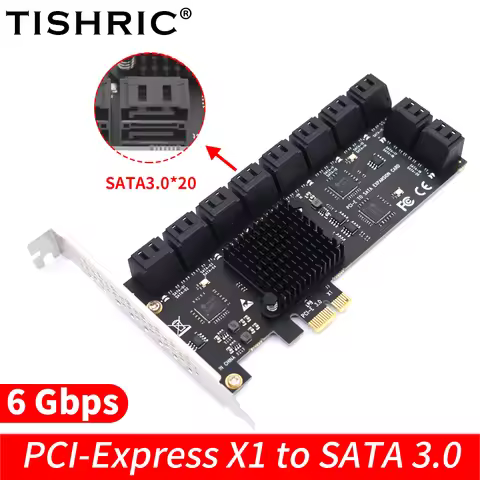 PCIE Sata Expansion Card PCI E 1X 4X 16X To 2/4/6/8/10/16/20/24 Port Sata3.0 Adapter PCIE SATA Contr