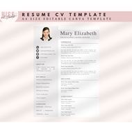 1x Editable Canva Template Resume CV Modern Minimalist