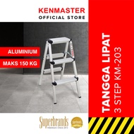 Kenmaster Tangga Lipat 3 Step Alumunium  KM-203 - TNGG021 / Tangga Rumah Lipat 3 Step