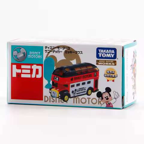 Takara Tomy Genuine Disney Dream Star Mickey Sunny Decker Bus Mini Alloy Diecast Rare Collectible Ve