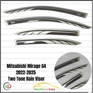 Mitsubishi Mirage G4 2022-2025 Rain Guard Window Door Visor (Black Net)