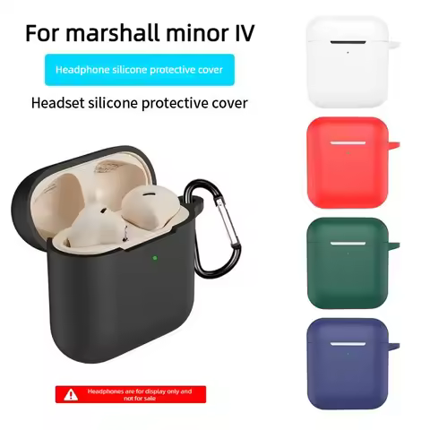 Slim Fit Silicone Protector for Marshall Minor IV ， Dustproof Shell for Wireless Charging Earbuds Ca