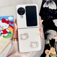 Flash Diamond KT Cat Leather Phone Case for Oppo Find N3 N2 Flip case cover