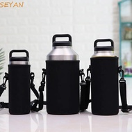 SEYAN Sport Cup Covers Bag, 18/36/64oz Black Water Bottle Cover Bag, Holder Pouch Portable Strap Ins