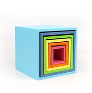 มอนเตสซอรี่ Montessori - บล็อกไม้สายรุ้ง เรนโบว์บล็อค  Rainbow block  สีพาสเทล Pastal Set สำหรับเด็ก