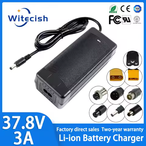 37.8V 3A Charger 9Series 33.3V Li-ion Battery Smart Charger Used for 9S Li-ion Battery Wide Selectab