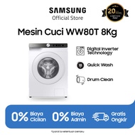 Samsung Mesin Cuci Front Load 8Kg dengan Ecobubble™ AI Control Pencucian Cerdas Membersihkan Baju dengan Higienis Digital Inverter Teknologi Hemat Energi Garansi Resmi Samsung Official Store - WW80T504DTT/SE