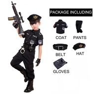 Dercoseason Police Costume for kids Police Uniform for Kids Costume for Kids Boys/Girls Coat Pants Gloves Belt &amp; Cap(5 pcs)