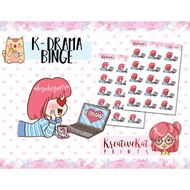 Kdrama Binge Stickers | Planner Stickers