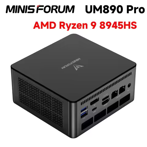 MINISFORUM UM880/UM890 Pro AMD R7 8845HS R9 8945HS Mini PC Dual DDR5 5600MT/s M.2 PCIe4.0*2 SSD Dual