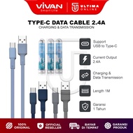 VIVAN Type C Data Cable CTC100S Charger Cable Type C Tepsi Quick Charging 2.4A HP Charger