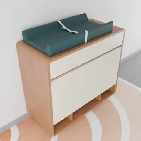 J6BE Baby Diaper Changing Pad Soft PU Leather Diaper Changer Mat with Fixing Belt Water Proofing Lin