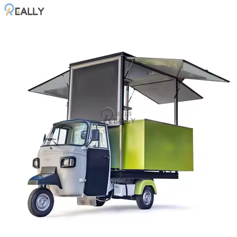 Electric Tricycle Three Wheels Vending Snack Food Cart Mobile Breakfast Snack Food Truck Trailer 3 W