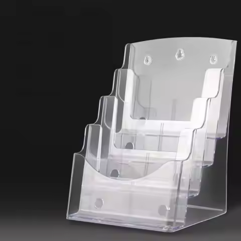A4/A5/A6 Clear Flyers Display Stand 2/3/4 Layers Hanging Hole Brochure Holder Space Saving Large Ope
