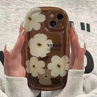 For case OPPO AX7 AX5S AX5 A9X A8 Silicone oil painting brown flower TPU phone