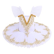 ODASDO Girl Professional Ballet Tutu Dresses Pancake Swan Lake Hard Organdy Platter Skirts Ballerina