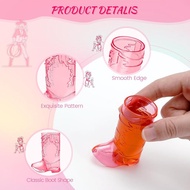 SAIAOKJ Cowboy Boot Shot Glasses, 12 Pcs 1 Oz Mini Plastic Boot Shot Glass, Reusable Plastic Boot Cu