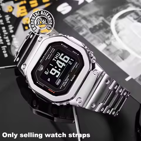 Modified Solid Stainless Steel Strap Bezel For Casio DW-H5600 Bluetooth Heart Rate DWH5600 Set Men W