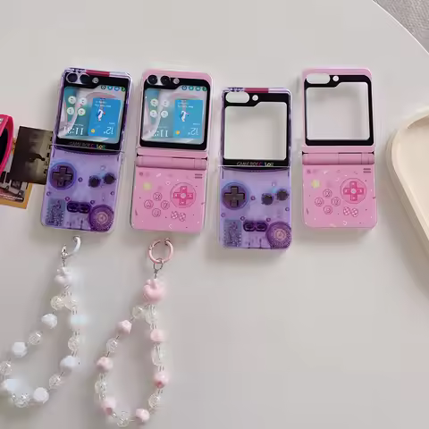 for Samsung Galaxy Z FLIP 7 6 5 4 3 flip7 flip6 Rope Strap Pendant Fold Phone Case Cartoon Game Cons