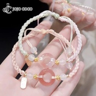 JOJO COCO Pink Peace Bracelet Simple Luxury Jewelry Accessories