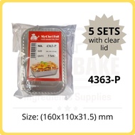 [Daily Bake] 4363-P My Chef Rectangle Aluminium Foil Tray with Clear Lid [5sets] 4363 P