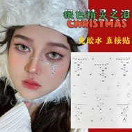 Christmas Makeup Stickers Christmas Tree Snowflake Bells Broken Diamonds Face Stickers Tears Diamond