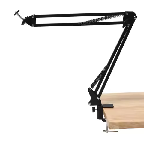 CJSD-2X Adjustable Desktop Clamp Suspension Boom Scissor Arm Mount Stand Holder For Logitech Webcam 