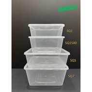 MSE SQ1 SQ1500 SQ5 SQ7 Square Container Disposable Plastic Food Box Takeaway Bekas Plastik Bungkus P
