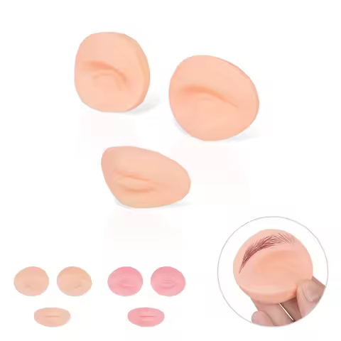 3D 2 Eyes With 1 Lips Practice Makeup Tattoo Tools Permanent Skin Replacement Soft Silicone for Trai