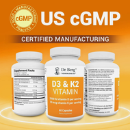 100% Authentic Dr. Berg Maximum Strength 7-in-1 Vitamin D3 K2 5000 IU | Naturally Derived D3 | 4X La