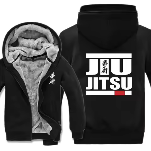 Brazilian Jiu Jitsu Hoodies Men Coat Cool Thicken Winter Hoodie Jiu Jitsu Sweatshirt Jacket