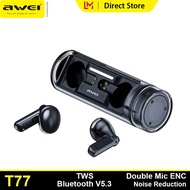 Awei T77 Bluethooth Earphone V5.3 ENC Noise Cancelling Surround Stereo Sound IPX5 Waterproof Wireles