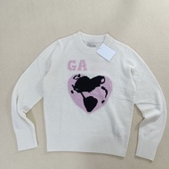 GANNI Eco-Friendly Real Wool Blend Round Neck Loose Sweater