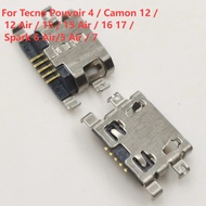 5-50Pcs Charging Dock Connector For Tecno Pouvoir 4 /Camon 12 /12 Air /15 / 15 Air / 16 17 / Spark 6