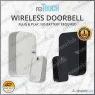 reTouch Kinetic Wireless Doorbell Self Powered No Battery Required Door Bell Button Chime Black and 