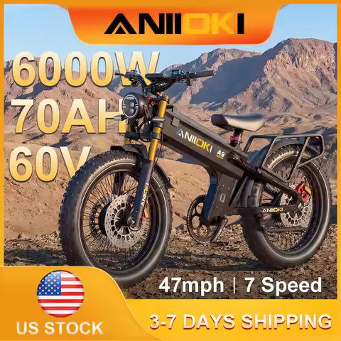 Electric Bike 6000W Dual Peak Motor 60V 70Ah Battery 47mph A9 ProMax AWD Electric Bicycl Fat Tires 2