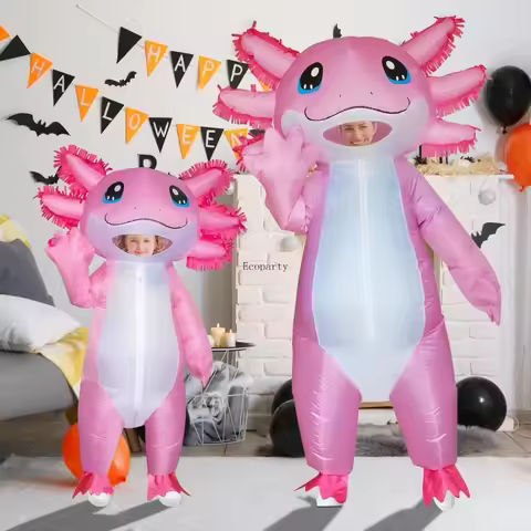 Inflatable Dance Axolotl Costume for Adults Halloween Blow Up Costume Deluxe Pink Costumes Cosplay P