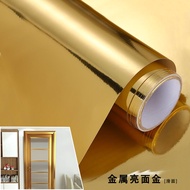 Metal Bright Gold Self-Adhesive Gold Foil Wallpaper Sticky Notes Mirror Sticker Reflective Waterproof Film Refurbished Wallpaper Gold Platinum