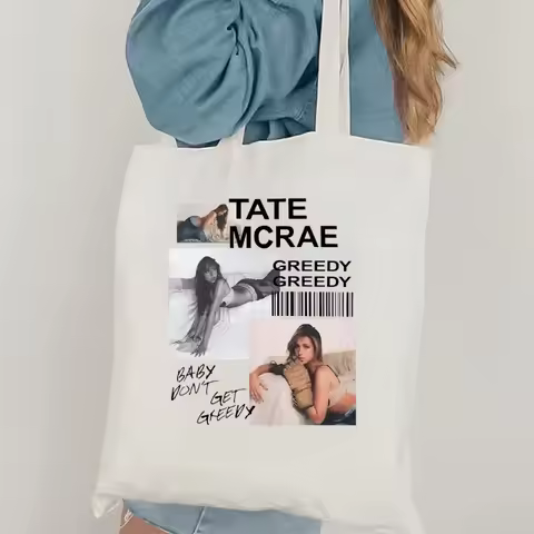 Tate McRae The Think Later World Tour 2025 Tour Shoulder Bag Women Fashion Aesthetic Print Tote Bag 