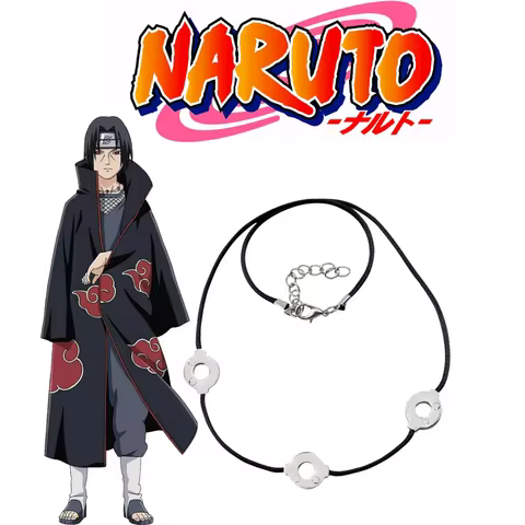 Anime Uchiha Itachi Necklace Titanium Steel Cosplay 3 Loops Necklace Women Choker Kolye Gift Ethnic 